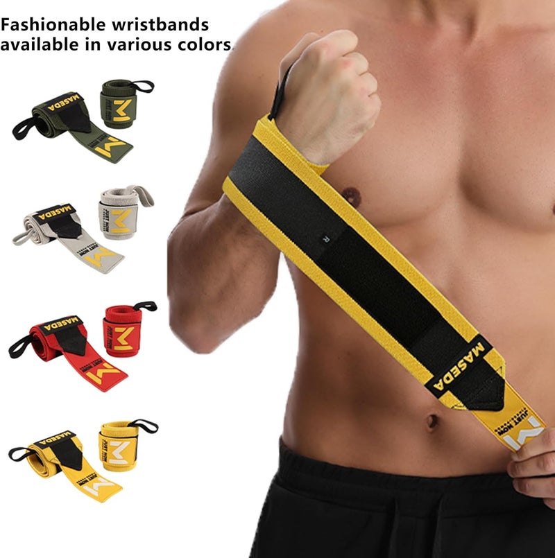 CINLITEK Pro-Grade Weightlifting Wrist Wraps (24") for Gym, Strength Training, and Powerlifting(1 Pair) - Heavy-Duty Thumb Loop Straps for Maximum Wrist Support in Bodybuilding & Fitness (Men & Women) - Image 3